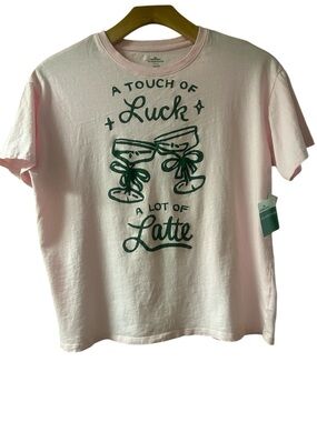 Celebrate It Pink Tee with Green Luck Latte Graphic